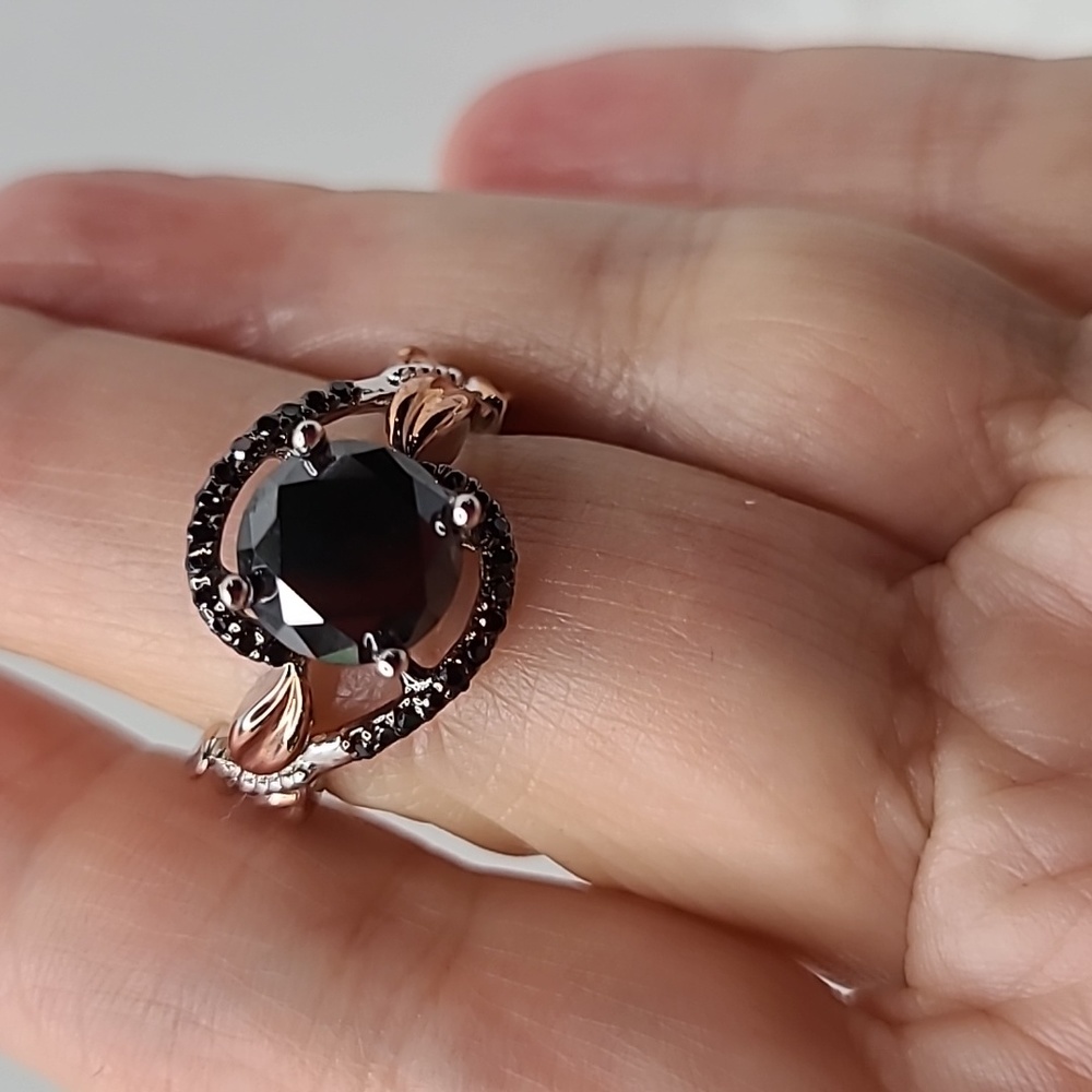 Moissanite Black Stone Ring